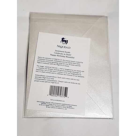 2 for $10 NIQUEA.D White Floral Bag "Celebrate in Style" Birthday Luxury Card - Picture 2 of 2